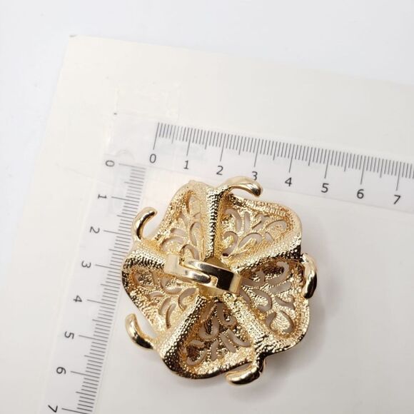 Brand New Gold With Red Flower Ring - Picture 4 of 4